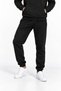 Ribbed 3-Thread Soft Puff Fabric Side Pockets Comfortable Fit Long Length Men's Black Tracksuit Set - 2