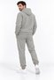 Ribbed 3-Thread Soft Puff Fabric Side Pockets Comfortable Fit Long Length Men's Gray Tracksuit Set - 7