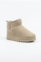 Women's Gray Suede Fur Lined Mini Warm Flat Sole Winter Boots 2809 - 2
