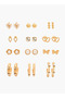 Gloo Pack of 12 Metallic Stud Earrings with Pushback Closure