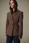 Çift düğmeli kaşe blazer ceket - 5