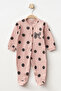 Baby Girl Snap Bow Embroidered Booties Jumpsuit 0 Months 6 Months