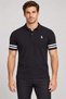 Men's Polo Collar Cotton T-Shirt Black-White T9585