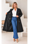 Women's Plus Size Double Breasted Collar Bondit Fabric Belt Detailed Lined Oversize Trench Coat Jacket 29011 - 3