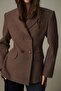 Çift düğmeli kaşe blazer ceket - 3
