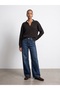 72377 100% Cotton High Waist Wide Leg Jeans - 4