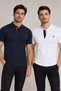 Men's Cotton T-Shirt Set of 2 White-Navy Blue T8560