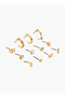 Gloo Pack of 12 Metallic Stud Earrings with Pushback Closure - 2