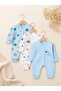 Planet Patterned Cotton Triple Jumpsuit Set for Baby Boy