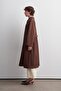 Shawl Collar Long Trench Coat Bitter Brown - 6