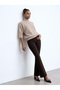 73037 Zipper Detailed Flare Pants