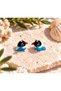 Handmade Murano Glass Masked Blue Parrot Beads (2 Pieces) - 2