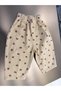 Girl's Cream Teddy Bear Patterned Balloon Pants and Bodysuit Two-Piece Set - 3
