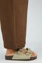 Anlelic Women's Genuine Leather Double Buckle Water Green Slippers - 2