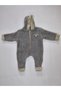 Grey-Camel Color Premium Wellsoft Plush Unisex Plush Baby Teddy Bear Jumpsuit - 2