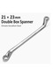 21mm x 23mm Deep Offset Double Box End Wrench, Metric 12-Point Ring Spanner, Heavy Duty Chrome Vanadium Steel Hand Tool for Automotive & Mechanical Repair in Tight Spaces