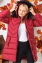 Women's Coat Plain Claret Red Z6759