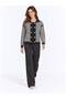 Women's Striped Polo Collar Double Breasted Knitwear Jacket