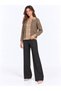 Women's Striped Polo Collar Double Breasted Knitwear Jacket - 6