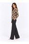 Women's Ethnic Patterned Gold Buttoned Crew Neck Knitwear Cardigan - 7