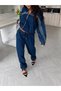 Ribbed Detail Denim Suit - 3