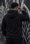Bery Large Size Men's Hooded Basic Sweatshirt with Two Threaded Kangaroo Pockets - 4