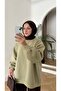 Women's Fleece Lined 3 Yarn Organic Cotton Oversize Basic Crew Neck Sweatshirt - 5