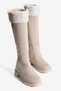 Women's Suede Boots with Fur Detail and Zipper Astrid Beige - 2