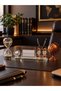 3-Piece Office Desktop Set Brown Crystal Business Card Holder Bronze Earth Globe and Hourglass Gift Set - 5