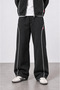 Men's Panda Baggy Sweatpants with Piping Detail, Black