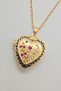 Women's Gold Color Vintage Clamshell Pearl-Looking Zircon Stone Heart Locket Necklace Valentine's Day Birthday Gift - 3