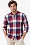 Men's Cotton Shirt Navy Blue-Claret Red G962