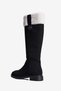 Women's Suede Boots with Fur Detail and Zipper Astrid Black - 5