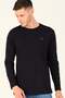 Men's Round Neck Cotton Sweatshirt Set of 2 Black-Anthracite T8588 - 2