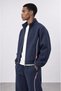 Men's Panda Oversize Zip with Piping Detail in Navy Blue - 2