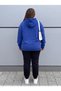 Unisex Oversize Hooded Tracksuit Set Hoodie and Sweatpants Blue - 3