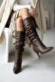 Rumba Brown Bellows (7 cm Heel) Pull-On Daily Women's Boots - 6