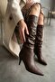 Rumba Brown Bellows (7 cm Heel) Pull-On Daily Women's Boots - 4
