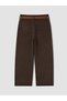 Alita City Lcw Curve Brown Denim Straight Culotte High Waist Wide Leg Women's Jean Pants - 5