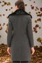 Women's Coat Plain Light Anthracite Z6643 - 2