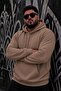 Bery Large Size Men's Hooded Basic Sweatshirt with Two Threaded Kangaroo Pockets - 3