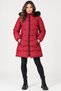 Women's Coat Plain Claret Red Z9760 - 2