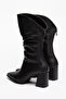Women's Brown Pointed Toe Drawstring Boots with Back Zipper - 4
