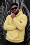 Bery Large Size Men's Hooded Basic Sweatshirt with Two Threaded Kangaroo Pockets