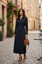 Women's Lyocell Belt Detailed Long Shirt Dress - 2