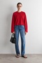 Red Crew Neck Wide Sleeve T-Shirt 261081 - 3