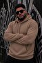 Bery Large Size Men's Hooded Basic Sweatshirt with Two Threaded Kangaroo Pockets - 2