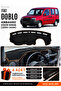 Fiat Doblo (2000-2008) Compatible Torpedo Cover with Small Screen Without Airbags - Black-Brown - Fi005