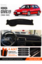 Honda Civic Ef (1988-1991) Compatible Glove Box Protection, Glove Box Cover, Glove Box Case - Black-Beige - Ho004