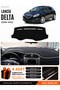 Lanci̇a Delta (2008-2014) Compatible Glove Box Protection, Glove Box Cover, Glove Box Case - Black-Grey - Ln001